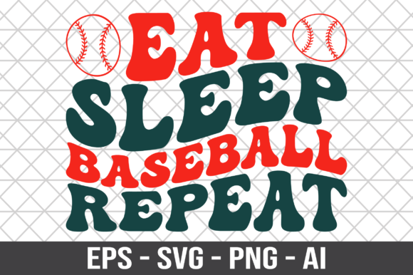 Eat Sleep Baseball Repeat Retro SVG Review
